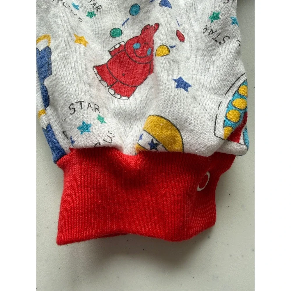 Vintage HEALTHTEX Circus Train Romper 6-9 Months Primary Colors Retro